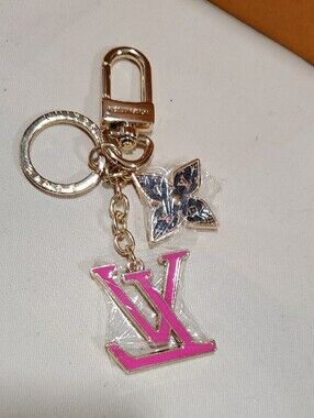 Fashion CC Boutique Pink and Gold Logo Keyring Charm